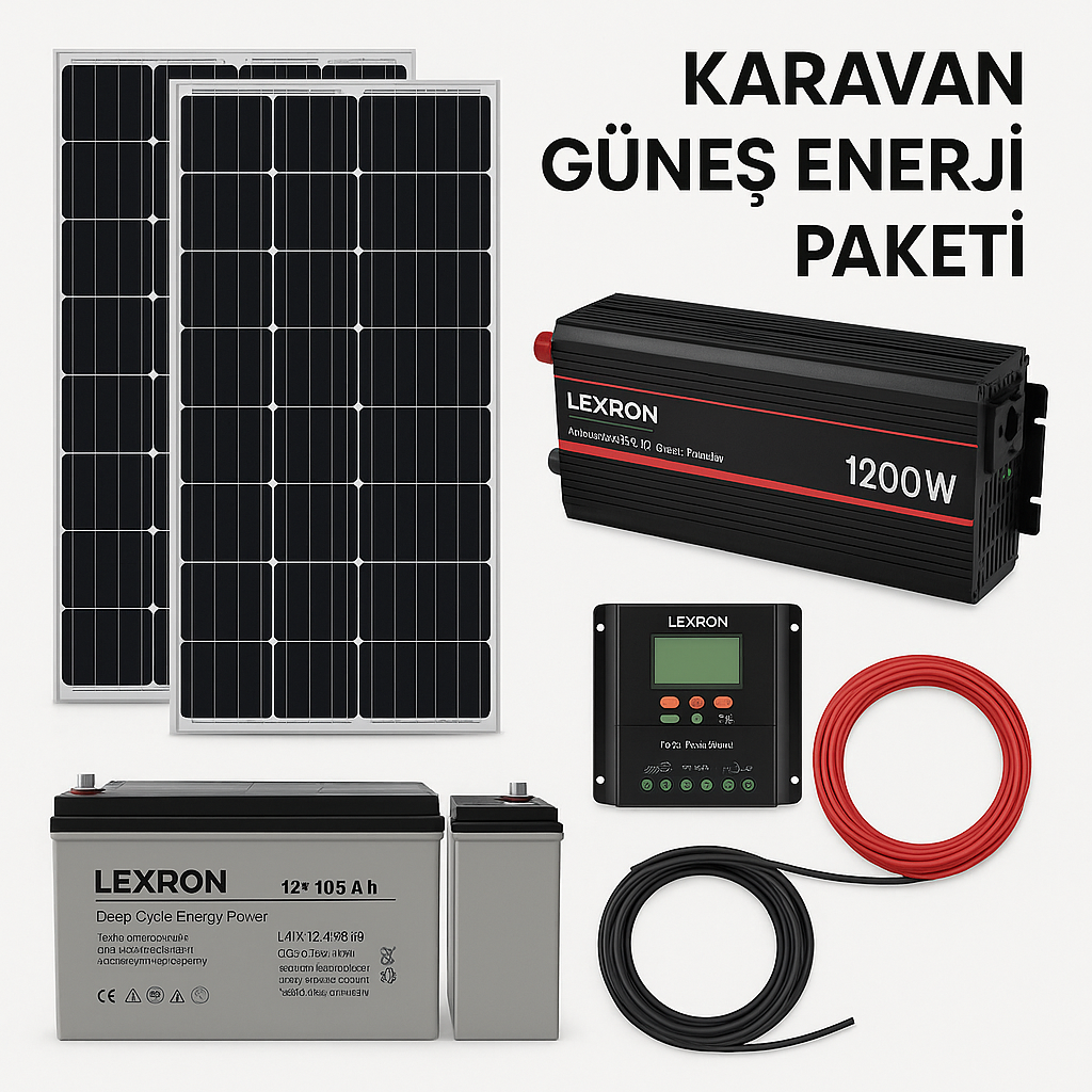 Lexron 1200W Karavan Güneş Enerji Paketi